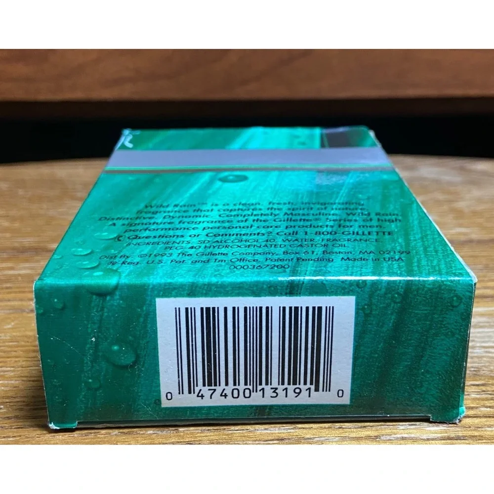 Vintage 1993 Gillette Series Wild Rain After Shave Splash 3.5 fl oz with Box NEW